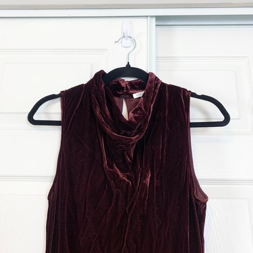 Veronica Beard Kura Cowl Neck Velvet Velour Maxi Gown Dress Merlot Size 4 - Picture 7 of 11
